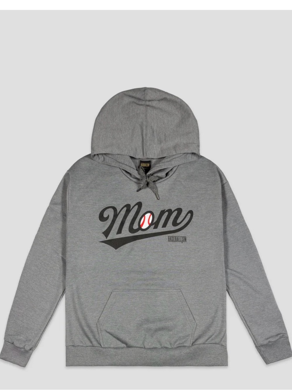 Baseball’s Gray 'Mom' Baseball Graphic Hoodie Sweatshirt - Women’s